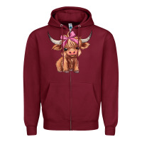 Burgundy cute  heifer Zipper Hoodie - AdoDesignShop