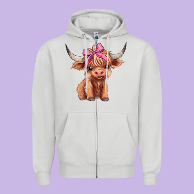 Cute  Heifer Zipper Hoodie Designed By Adodesignshop