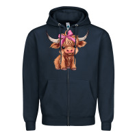 Navy cute  heifer Zipper Hoodie - AdoDesignShop