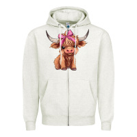 Oatmeal Heather cute  heifer Zipper Hoodie - AdoDesignShop