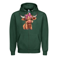 Sports Green cute  heifer Zipper Hoodie - AdoDesignShop