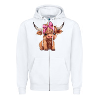 White cute  heifer Zipper Hoodie - AdoDesignShop
