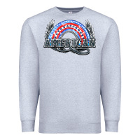 Heather Grey American rainbow Premium Sweatshirt - NancyCooperArtShop