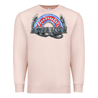 Pale Pink American rainbow Premium Sweatshirt - NancyCooperArtShop
