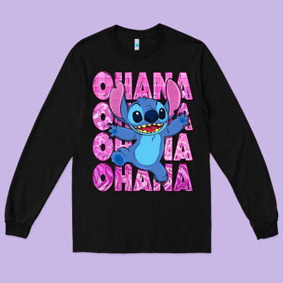 Ohana Stitch Long Sleeve Tee Designed By Zillion Design Studio