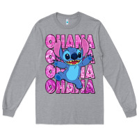 Heather Grey ohana stitch Long Sleeve Tee - Zillion Design Studio