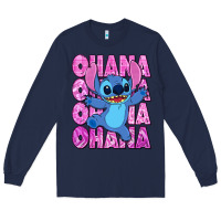 Navy ohana stitch Long Sleeve Tee - Zillion Design Studio