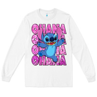White ohana stitch Long Sleeve Tee - Zillion Design Studio