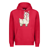 Cardinal christmas llama Premium Hoodie - MaliasSmallBusiness
