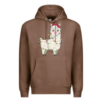 Chestnut christmas llama Premium Hoodie - MaliasSmallBusiness