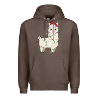 Coffee christmas llama Premium Hoodie - MaliasSmallBusiness