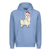 Colony Blue christmas llama Premium Hoodie - MaliasSmallBusiness