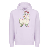Lilac christmas llama Premium Hoodie - MaliasSmallBusiness