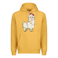Mustard christmas llama Premium Hoodie - MaliasSmallBusiness