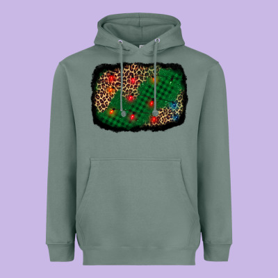 Green Buffalo Plaid Christmas Background Heavyweight Hoodie Designed By Adodesignshop