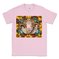 Bubblegum Pink merino ram with sunflowers and gemstone mousepad Classic Tee - BarkalooDesign