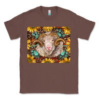 Chestnut merino ram with sunflowers and gemstone mousepad Classic Tee - BarkalooDesign
