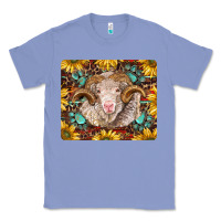 Colony Blue merino ram with sunflowers and gemstone mousepad Classic Tee - BarkalooDesign
