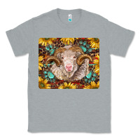 Heather Grey merino ram with sunflowers and gemstone mousepad Classic Tee - BarkalooDesign