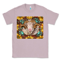 Lilac merino ram with sunflowers and gemstone mousepad Classic Tee - BarkalooDesign