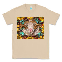 Mushroom merino ram with sunflowers and gemstone mousepad Classic Tee - BarkalooDesign