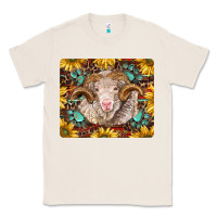 Natural merino ram with sunflowers and gemstone mousepad Classic Tee - BarkalooDesign