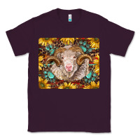 Plum merino ram with sunflowers and gemstone mousepad Classic Tee - BarkalooDesign