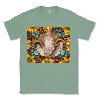Sage merino ram with sunflowers and gemstone mousepad Classic Tee - BarkalooDesign
