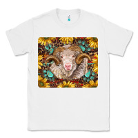 White merino ram with sunflowers and gemstone mousepad Classic Tee - BarkalooDesign