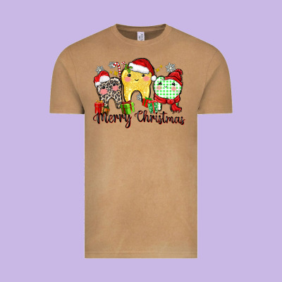 Merry Christmas Tooth Vintage Tee Designed By Zillion Design Studio