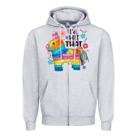 Heather Grey id hit that  mexican llama pinata Zipper Hoodie - JahusDesignShop