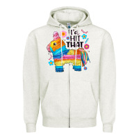 Oatmeal Heather id hit that  mexican llama pinata Zipper Hoodie - JahusDesignShop