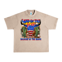 French Oak land of the free because of the brave Urban Heavy Tee - texasbilliewilder