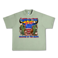Oil Green land of the free because of the brave Urban Heavy Tee - texasbilliewilder