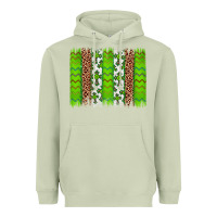 Matcha Western St. Patrick's Shamrock Cross Leopard Brushstroke Heavyweight Hoodie - Artiststas