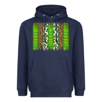Navy Western St. Patrick's Shamrock Cross Leopard Brushstroke Heavyweight Hoodie - Artiststas