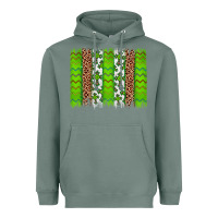 Sage Western St. Patrick's Shamrock Cross Leopard Brushstroke Heavyweight Hoodie - Artiststas