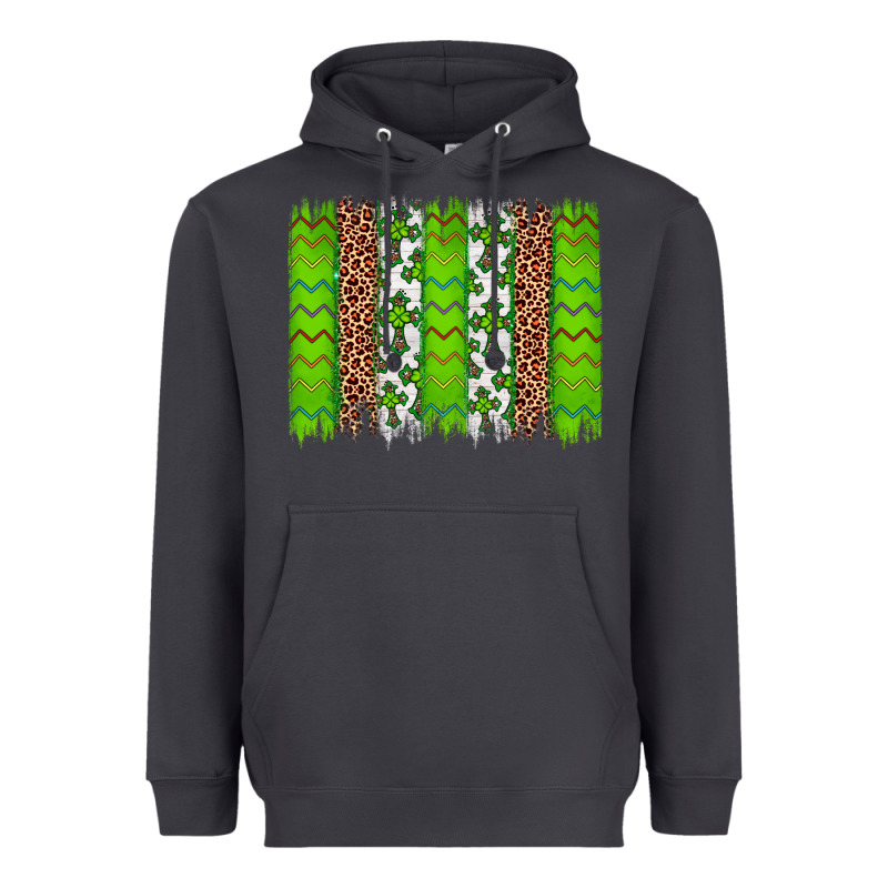 Western St. Patrick's Shamrock Cross Leopard Brushstroke Heavyweight Hoodie by Artiststas | Teevron