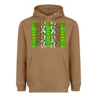 Toasted Coconut Western St. Patrick's Shamrock Cross Leopard Brushstroke Heavyweight Hoodie - Artiststas