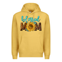 Antique Gold blessed mom with sunflower Premium Hoodie - NancyCooperArtShop