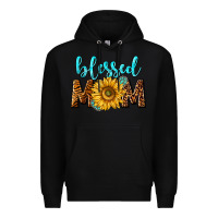 Black blessed mom with sunflower Premium Hoodie - NancyCooperArtShop
