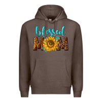 Coffee blessed mom with sunflower Premium Hoodie - NancyCooperArtShop