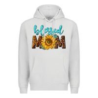 Dove Grey blessed mom with sunflower Premium Hoodie - NancyCooperArtShop