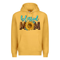 Mustard blessed mom with sunflower Premium Hoodie - NancyCooperArtShop