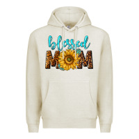 Oatmeal Heather blessed mom with sunflower Premium Hoodie - NancyCooperArtShop