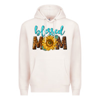 Pale Pink blessed mom with sunflower Premium Hoodie - NancyCooperArtShop