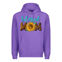 Purple blessed mom with sunflower Premium Hoodie - NancyCooperArtShop
