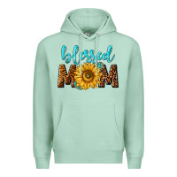 Seafoam blessed mom with sunflower Premium Hoodie - NancyCooperArtShop