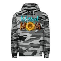 Slate Camo blessed mom with sunflower Premium Hoodie - NancyCooperArtShop