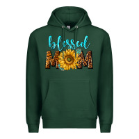Sports Green blessed mom with sunflower Premium Hoodie - NancyCooperArtShop